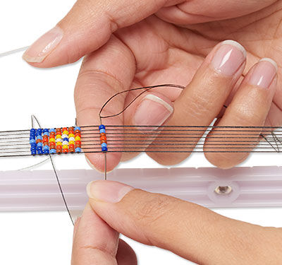 Beads on a beading loom